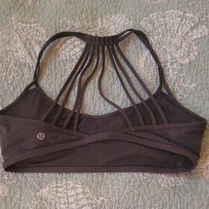 Lululemon Lighten Up Bra lululemon athletica Charcoal Strappy Sports Bra